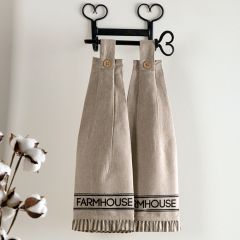 Button Loop Kitchen Towel Set of 2