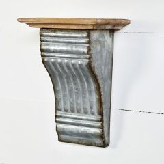 Simple Tin and Wood Accent Shelf