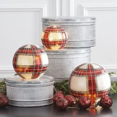 LED Plaid Glass Globe Set of 3
