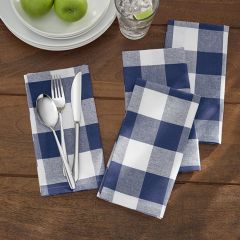 Blue and White Buffalo Check Napkins Set of 4