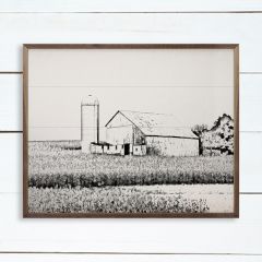 Barn And Silo Sketch Wall Art
