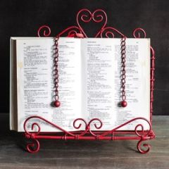 Red Metal Book Or Tablet Holder
