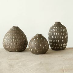 Terracotta Hand Painted Centerpiece Vases Set of 3