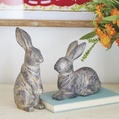 Rustic Rabbit Statue Set of 2