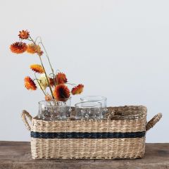 Divided Seagrass Basket Organizer