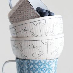 Reproduction Stamped Stoneware Bowl