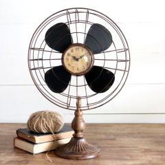 Vintage Inspired Fan With Clock