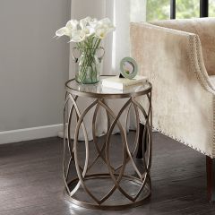 Round Eyelet Accent Table