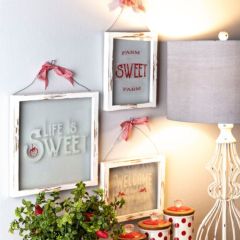 Framed Glass Farmhouse Wall Decor Set of 3