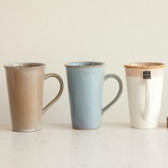 Tea Bag Slotted Stoneware Mug Set of 3