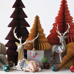 Fabric Covered Reindeer Figurine