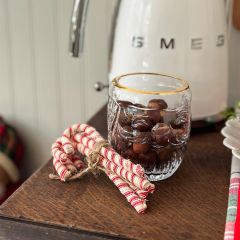 Fabric Wrapped Candy Cane Set of 5 Ticking Stripe