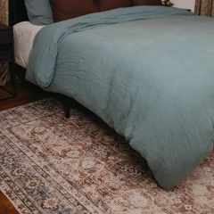 Faded Floral Machine Washable Area Rug