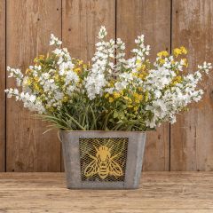 Bee Happy Metal Planter