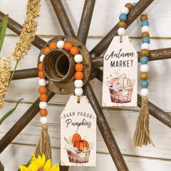 Fall At The Farm Wood Tag With Tassel Set