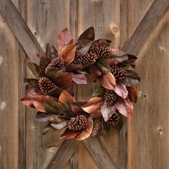 Fall Charms Magnolia Wreath