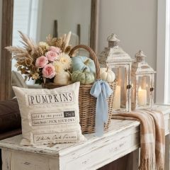 Fall Farmhouse Fringed Accent Pillow