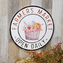 Fall Farmhouse Round Metal Sign