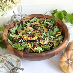 Fall Harvest Wood Serving Bowl