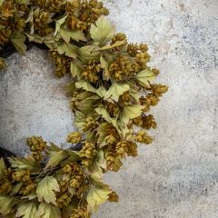 Fall Leaves and Green Hops Decorative Wreath