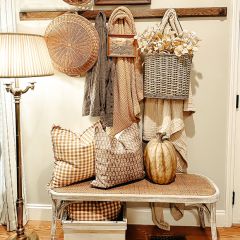 Fall Plaid Fringed Accent Pillow