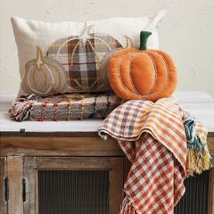 Fall Plaid Knotted Throw Blanket