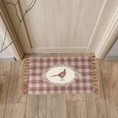 Fall Plaid Pheasant Rug With Tassels