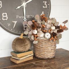 Fall Pumpkin Eucalyptus Floral Pick