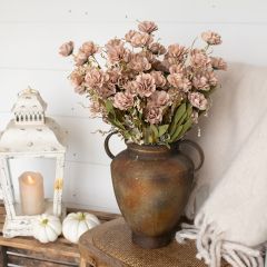 Fall Romance Faux Camellia Bush Stem Set of 3