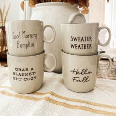 Fall Stoneware Mugs Set of 4