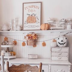 Pumpkin Patch U Pick Arrow White Framed Sign