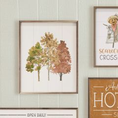 Watercolor Autumn Trees Framed Wall Art
