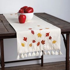 Falling Leaves Tasseled Table Runner