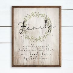 Family a Gathering of Folks Framed Wall Sign
