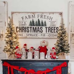 Farm Fresh Christmas Trees Canvas Wall Sign