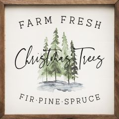 Farm Fresh Christmas Trees Framed Wall Sign