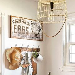 Farm Fresh Eggs Chicken Canvas Wall Sign
