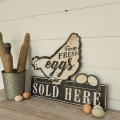Farm Fresh Eggs Metal Chicken Sign