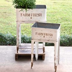 Farm Fresh Garden Bin On Stand Set of 2