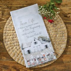 Farm Life Spring Barn Dish Towel