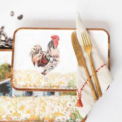 Farm Scene Wood Tray Set of 2