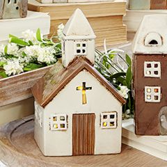 Farm Village Candle Lantern Church