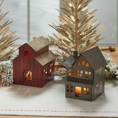 Farm Village Tea Light Candle Lantern