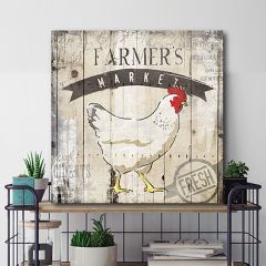 Farmers Market Rustic Canvas Wall Art