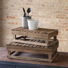 Farmers Market Wood Platform Set of 2