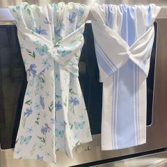 Farmhouse Blues Patterned Kitchen Towel Set of 2