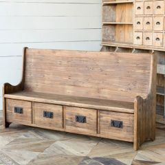 Farmhouse Charm Wood Storage Bench
