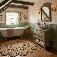 Farmhouse Chic Round Jute Area Rug