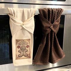 Farmhouse Christmas Gingerbread Kitchen Towel Set of 2