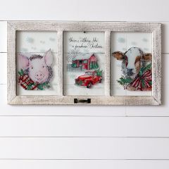 Farmhouse Christmas Window Wall Decor